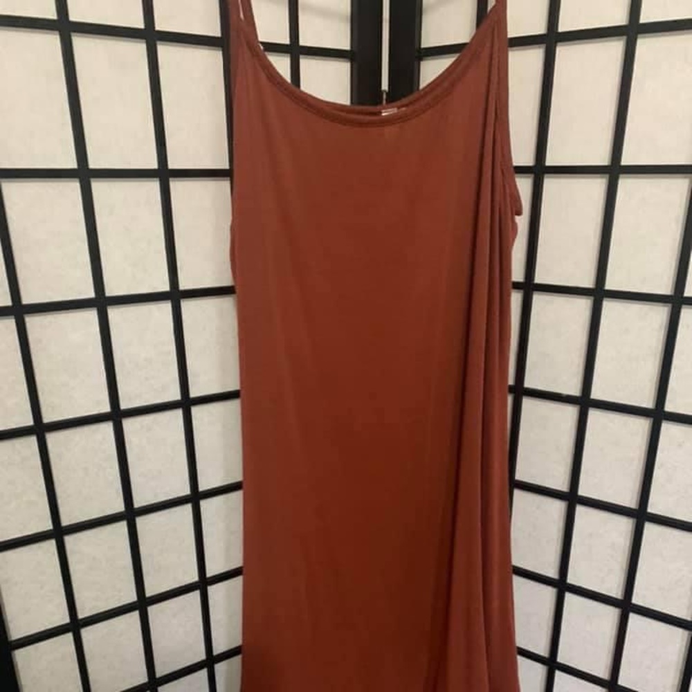 Burnt Orange Lace Bottom Dress